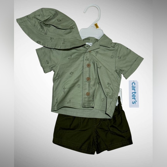 Carter's Kids Newborn Shirts & Tops - Blue, Gray, Green - Picture 6 of 6